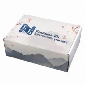 Белая самосборная коробка с ручкой